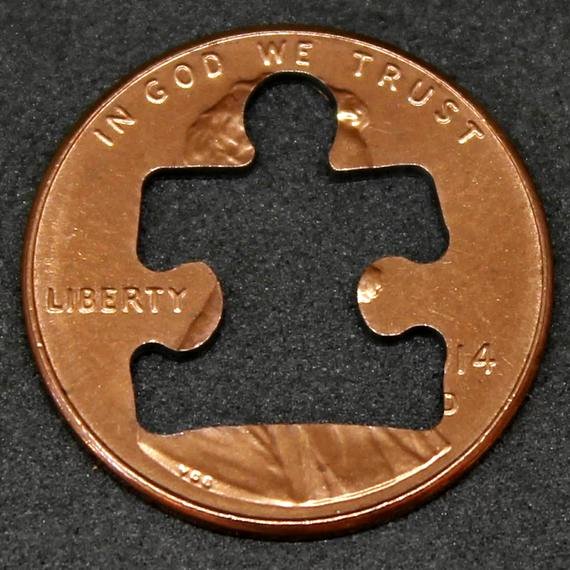 Puzzle Piece Cut Outs Elegant Lucky Penny with Puzzle Piece Cut Out