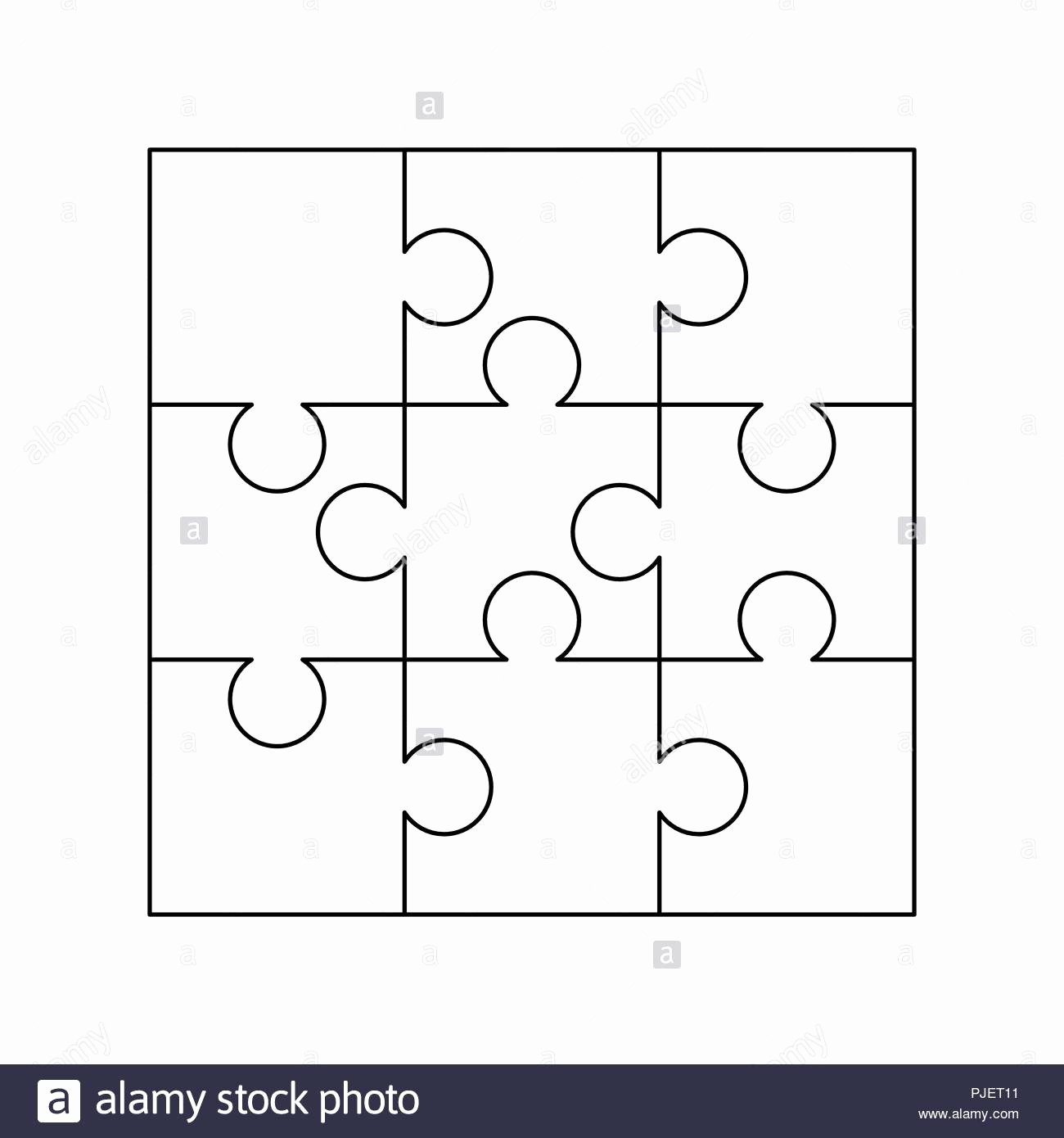Puzzle Template 9 Pieces Inspirational Jigsaw Cover Stock Vector Alamy