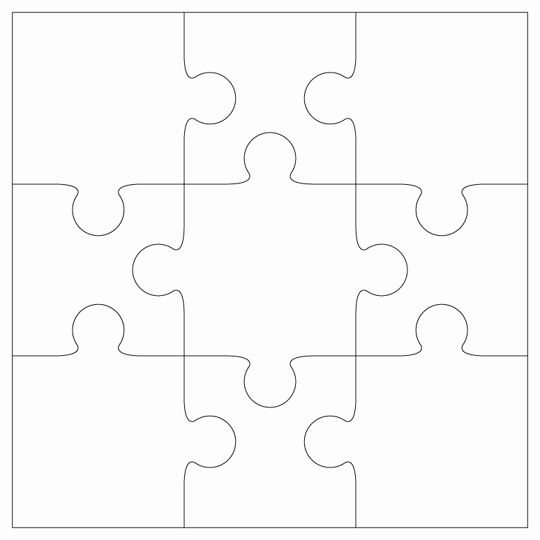 Puzzle Template 9 Pieces Lovely Magnetic Jigsaw Stocking Filler Idea