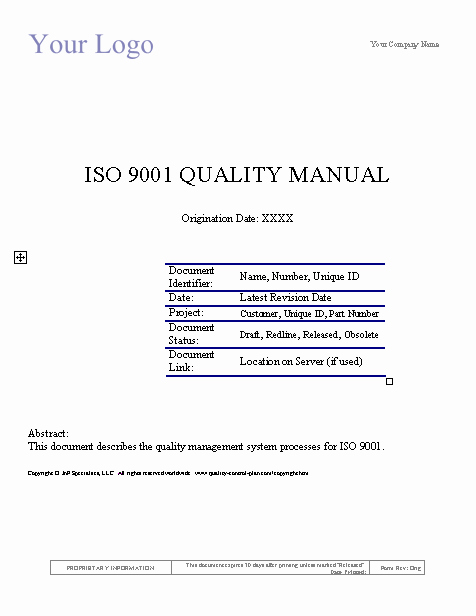 Quality Control Documentation Templates Unique Examples Of Quality Improvement Plans