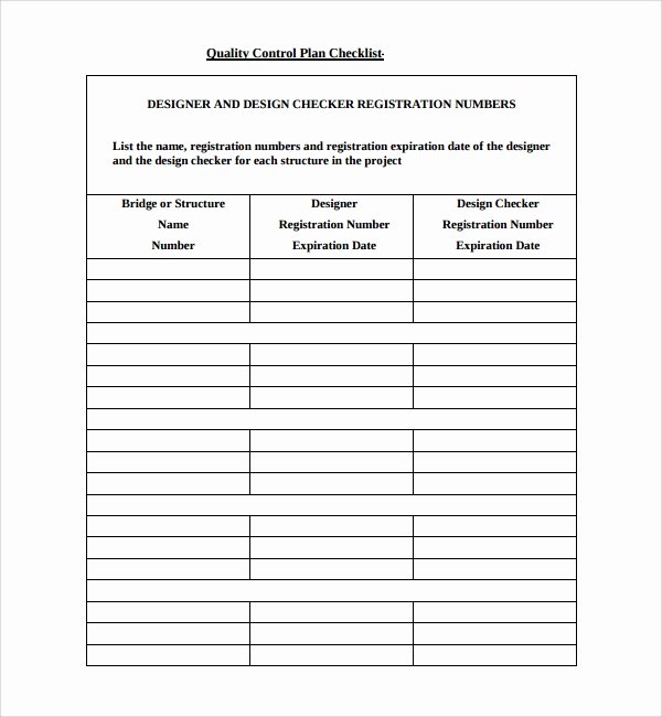 Quality Control Documents Template Beautiful Sample Quality Control Plan Template 10 Free Documents