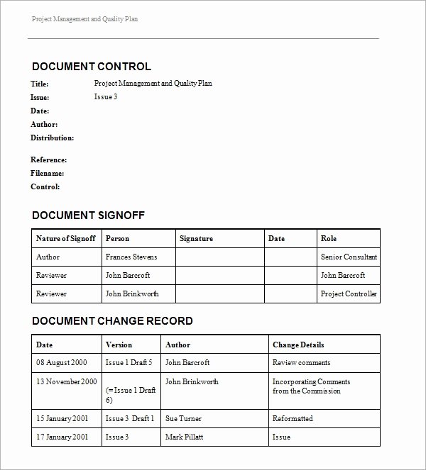 Quality Control Documents Template Unique Project Management Template 12 Download Free Documents