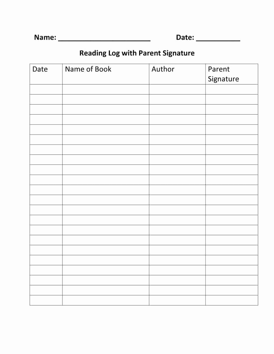 Reading Log Template Middle School Beautiful 47 Printable Reading Log Templates for Kids Middle School