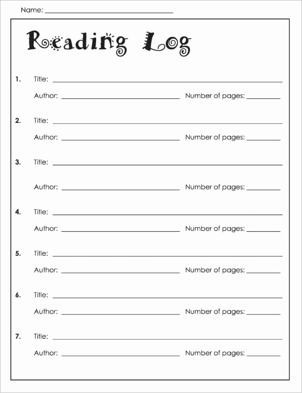 Reading Log Template Middle School Inspirational Reading Log Template Middle School