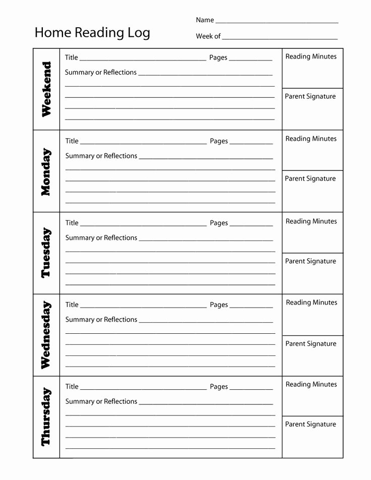 Reading Log Template Middle School Unique Reading Log Template 10