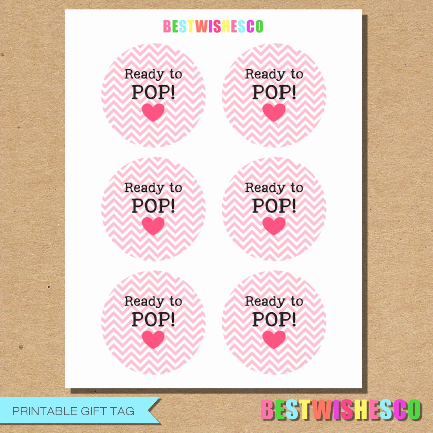 Ready to Pop Template Unique Ready to Pop Printable Gift Tags Chevron Stickers Baby Shower