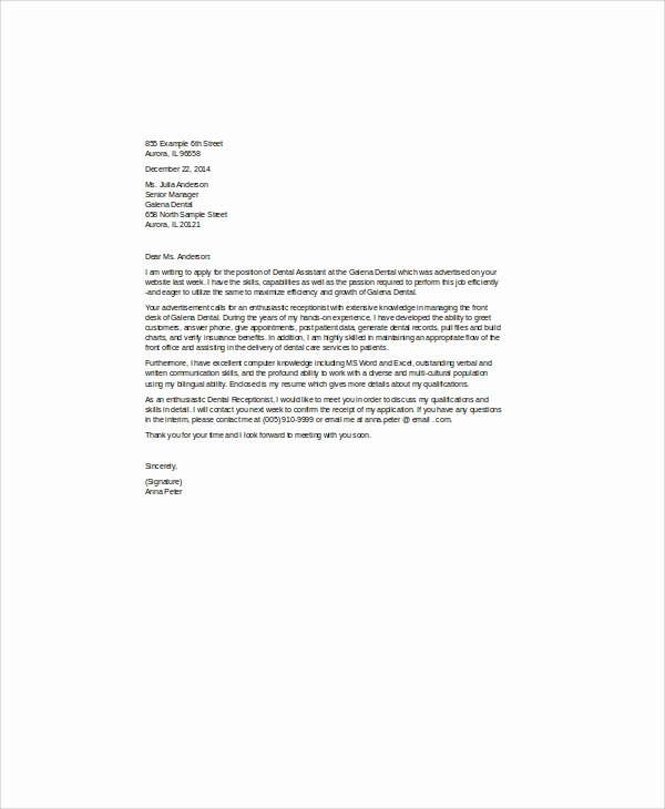 Receptionist Cover Letter Sample Beautiful Cover Letter Receptionist 8 Examples In Word Pdf