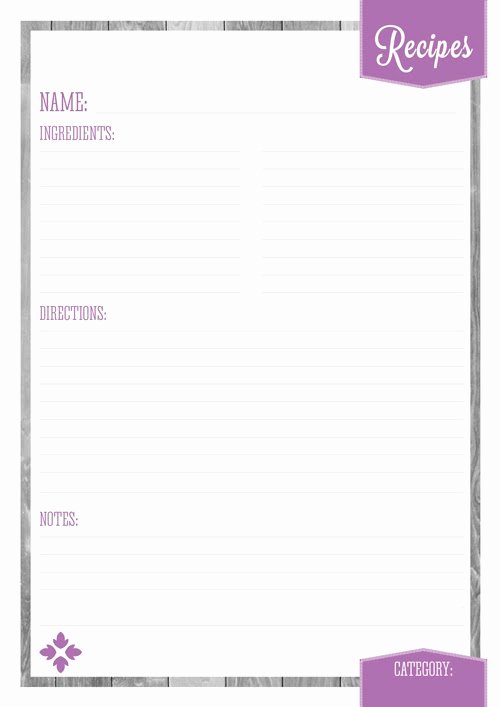 Recipe Book Template Pages Inspirational Home organizer Recipe Pages Eliza Ellis