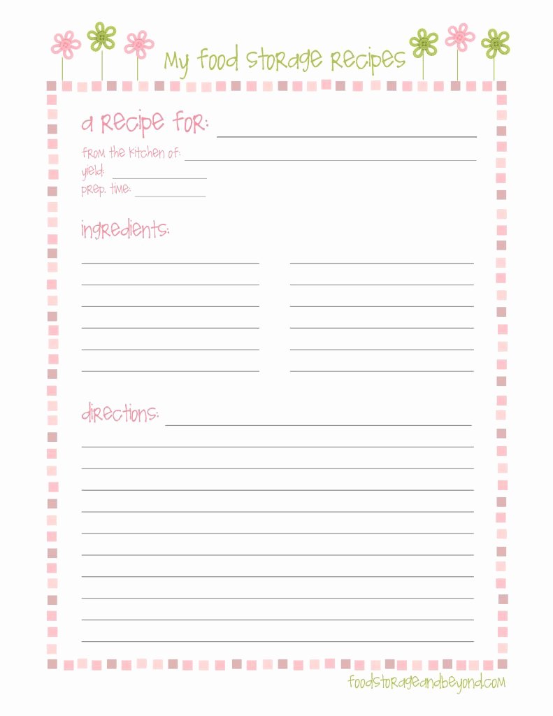 Recipe Book Template Pages Lovely Fsb Full Page Recipe Card … Make to Sell