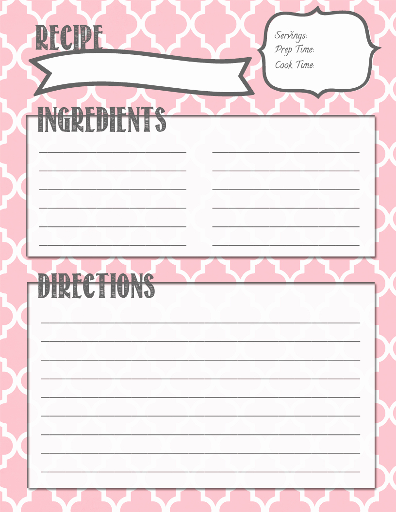 Recipe Book Template Pages Unique Melanie Gets Married Recipe Binder Printables