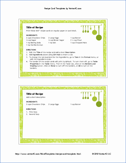 Recipe Templates Microsoft Word Awesome Free Printable Recipe Card Template for Word