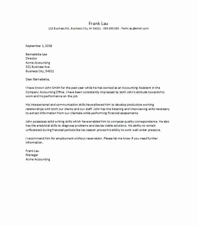 Recommendation Letter Examples for Jobs Beautiful 50 Best Re Mendation Letters for Employee From Manager