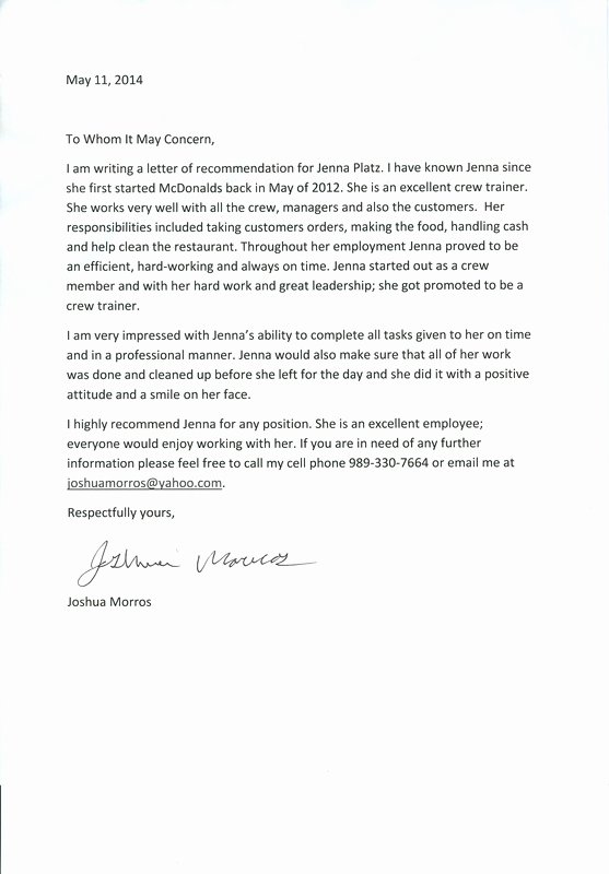  Letter Of Recommendation For Citizenship Template 