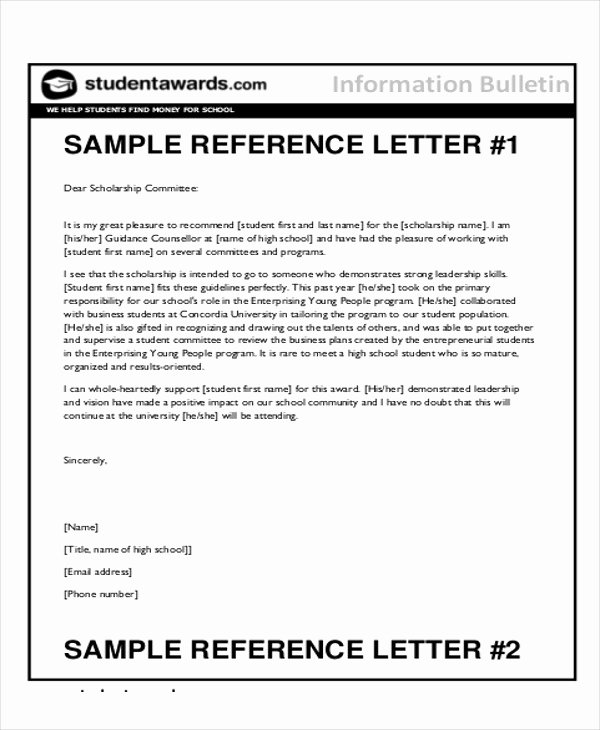 Recommendation Letter format for Student New Sample Reference Letter for Student Examples In Pdf Word