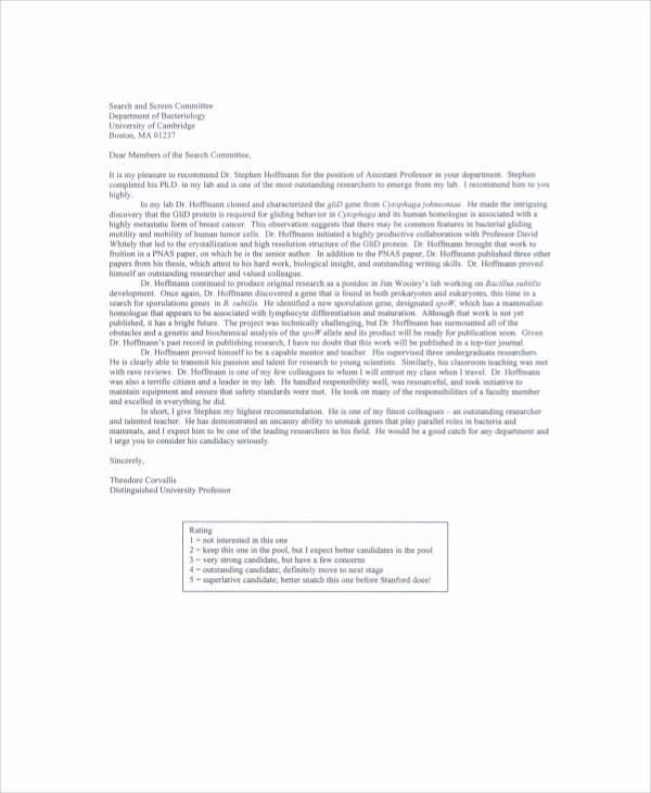 Recommendation Letter From Professor Beautiful Sample Re Mendation Letter From Professor 7 Examples