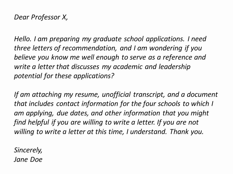 Recommendation Letter From Professor Unique asking for Letters Of Re Mendation