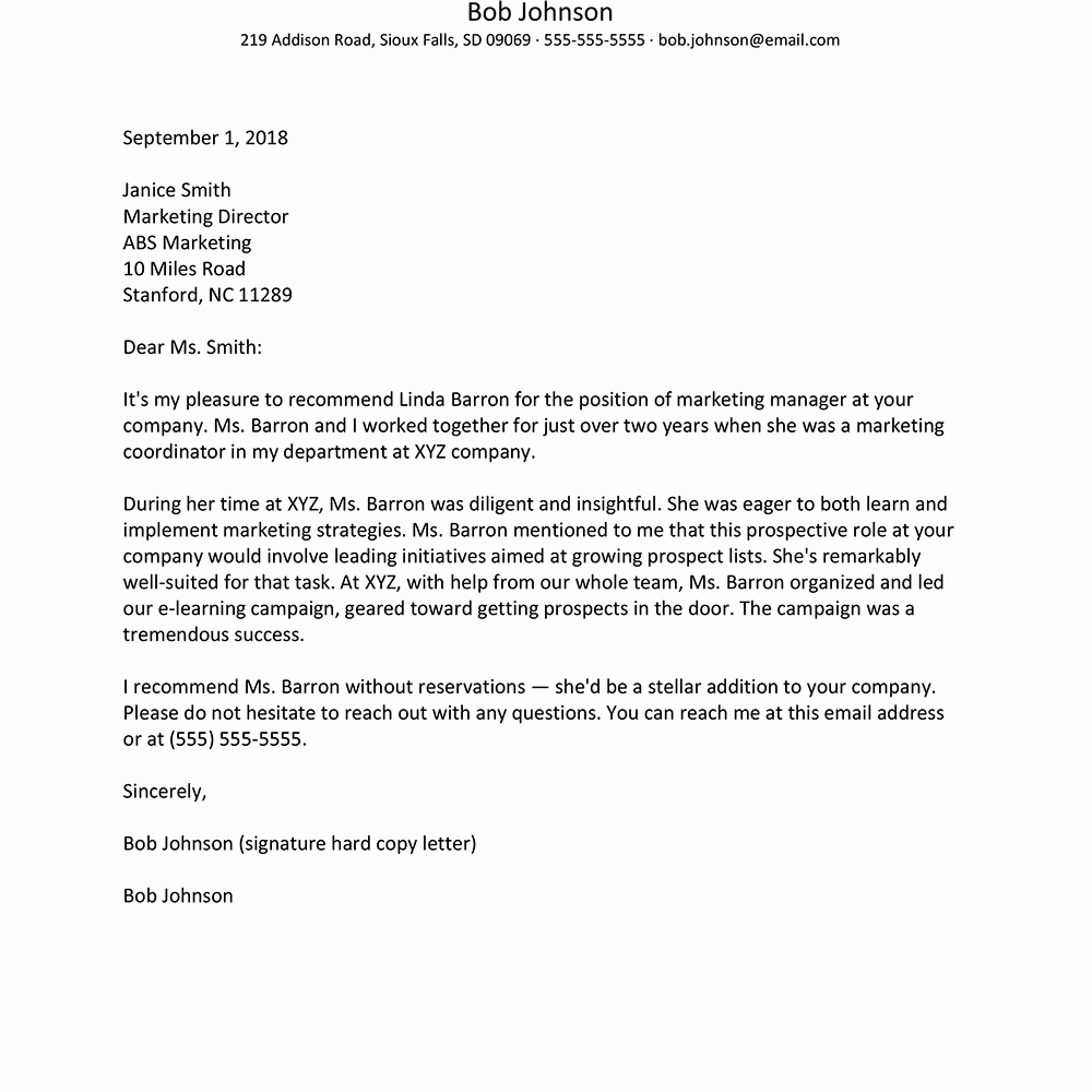Reference Letter for A Job Awesome Sample Reference Letter format