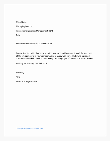 Reference Letter for A Job Beautiful Weak Re Mendation Letters for A Job Candidate