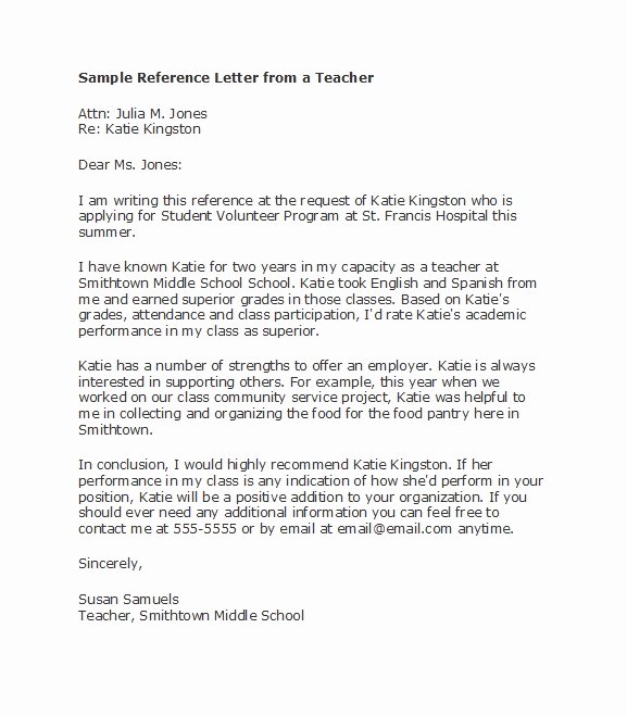 Reference Letter for Teachers Elegant 50 Amazing Re Mendation Letters for Student From Teacher