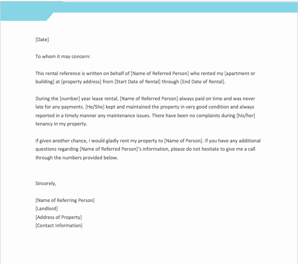 Reference Letter From Landlord Awesome Reference Letter for Landlord From Employer