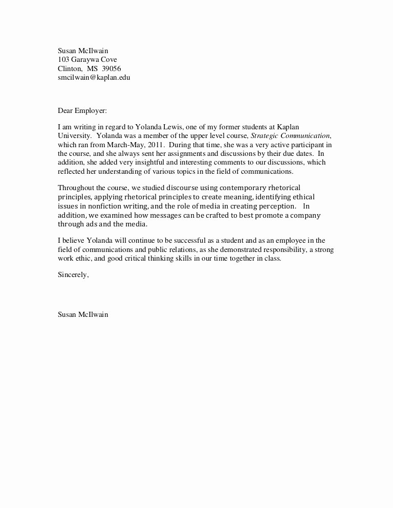 Reference Letters From Employers Beautiful Reference Letter Yolanda Lewis