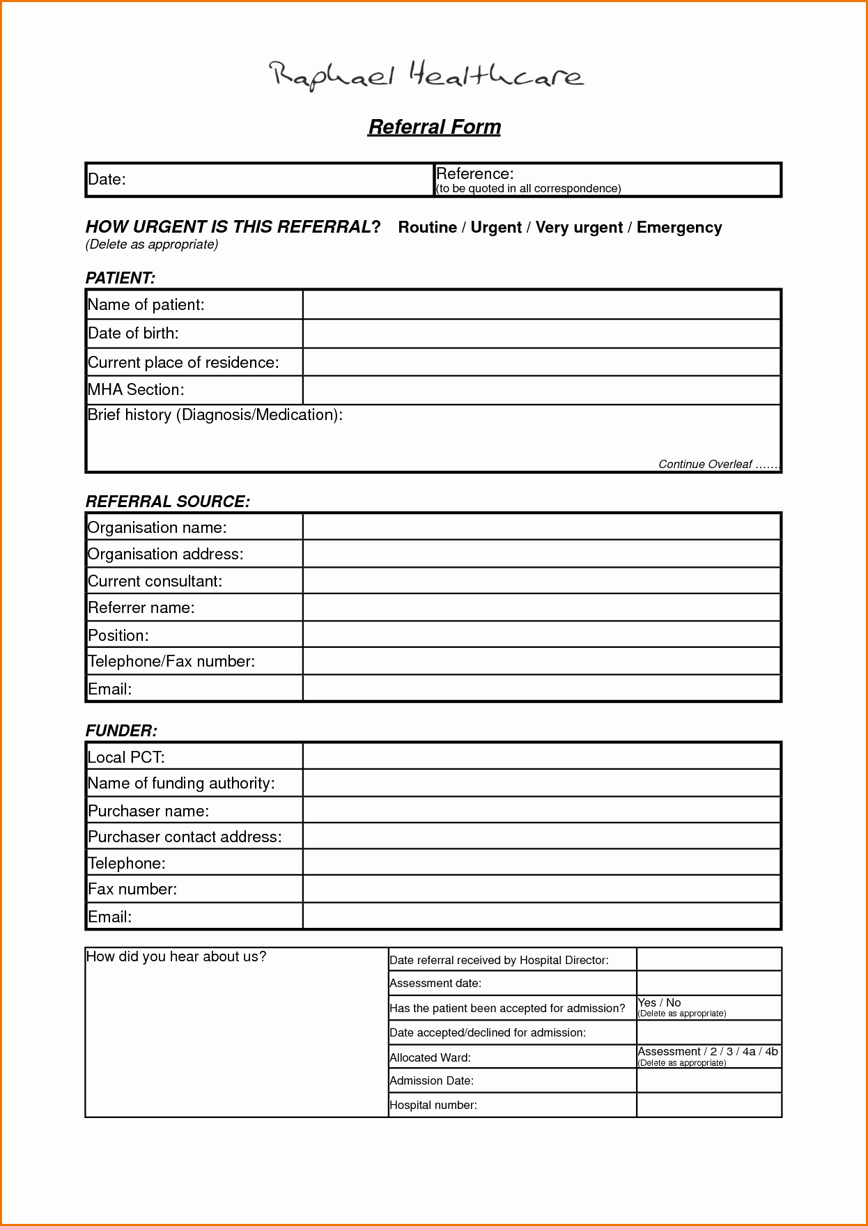 Referral form Template Word Lovely Referral form Template – Printable Year Calendar