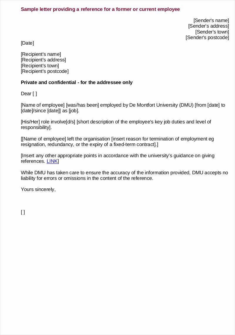 30 Referral Letters For Employment Example Document Template