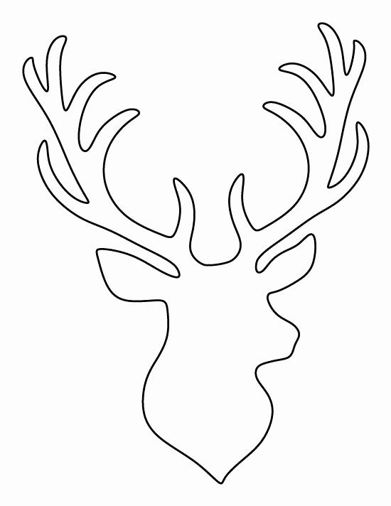 Reindeer Cut Out Pattern Elegant Stag Head Pattern Use the Printable Outline for Crafts