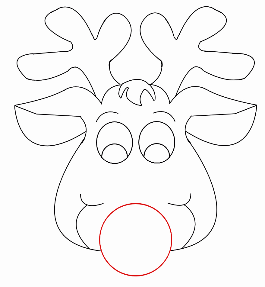Reindeer Template Cut Out Inspirational Reindeer Head Coloring Pages Coloring Home