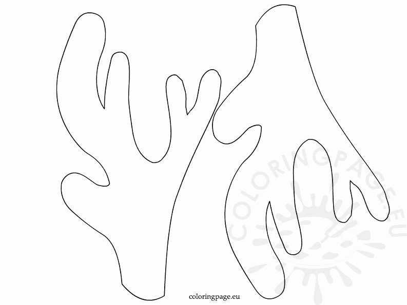 Reindeer Template Cut Out Lovely Reindeer Antler Template Printable – Coloring Page