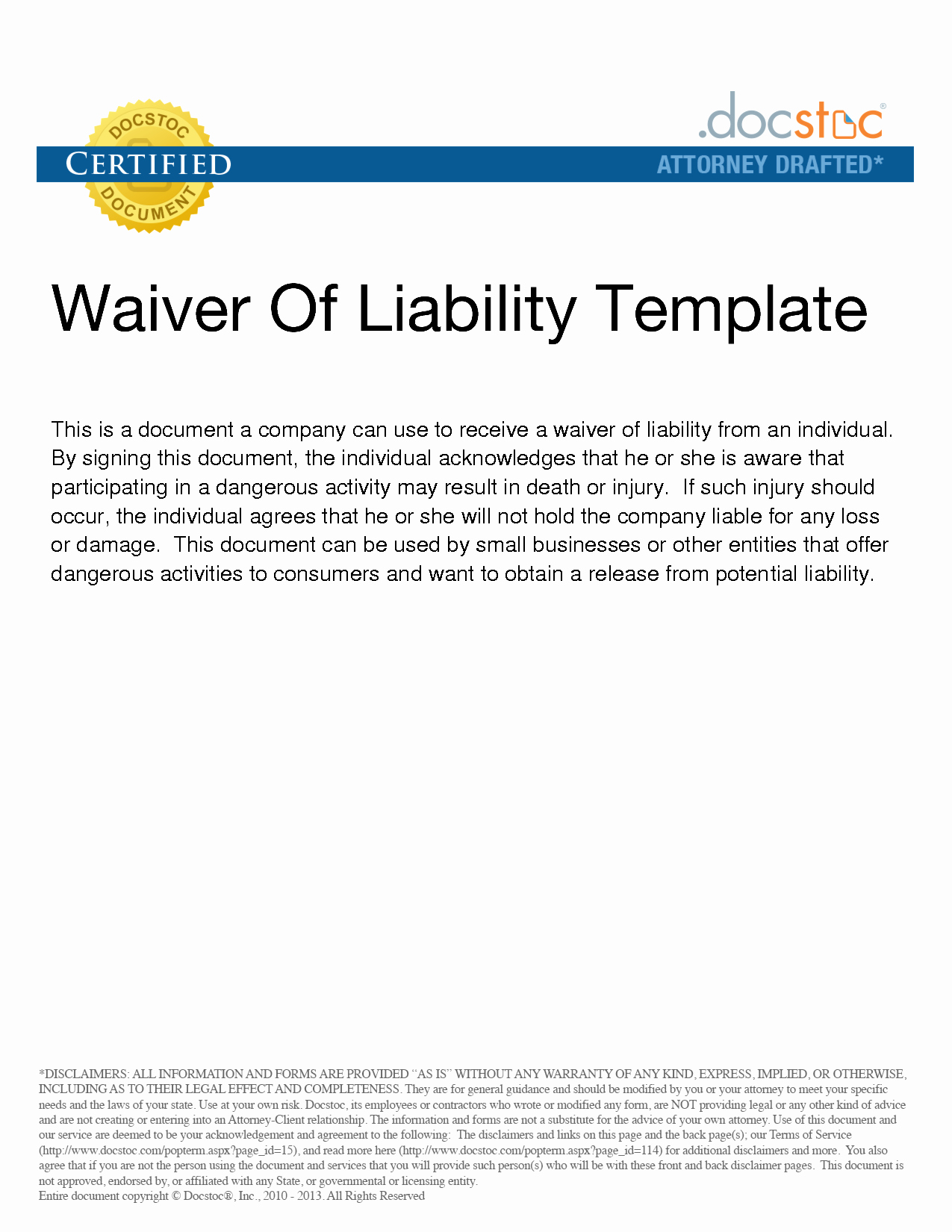 Release Of Liability Example Fresh Liability Disclaimer Examples Free Printable Documents
