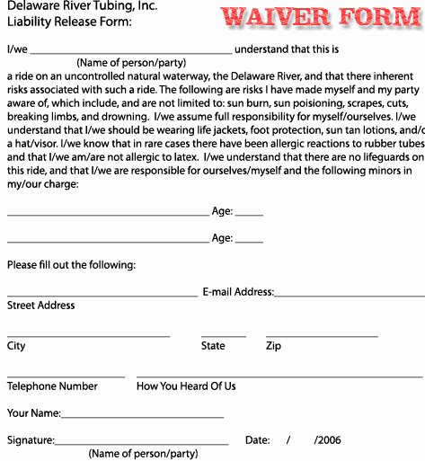 Release Of Responsibility Waiver Best Of Free Printable Liability Release Waiver form form Generic