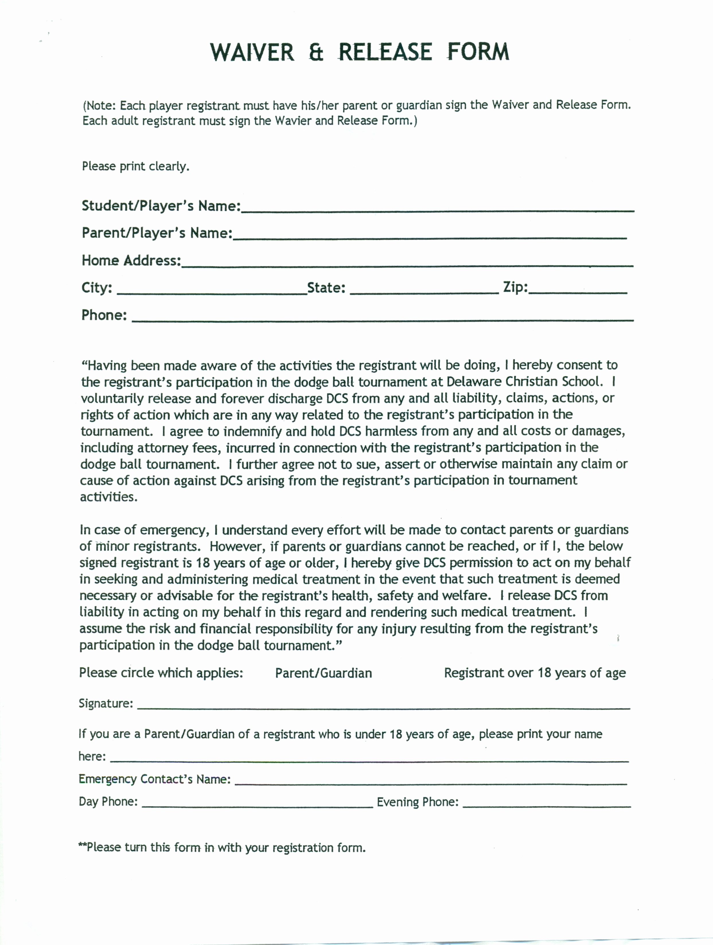 Free Printable Photo Waiver Forms - Printable Forms Free Online