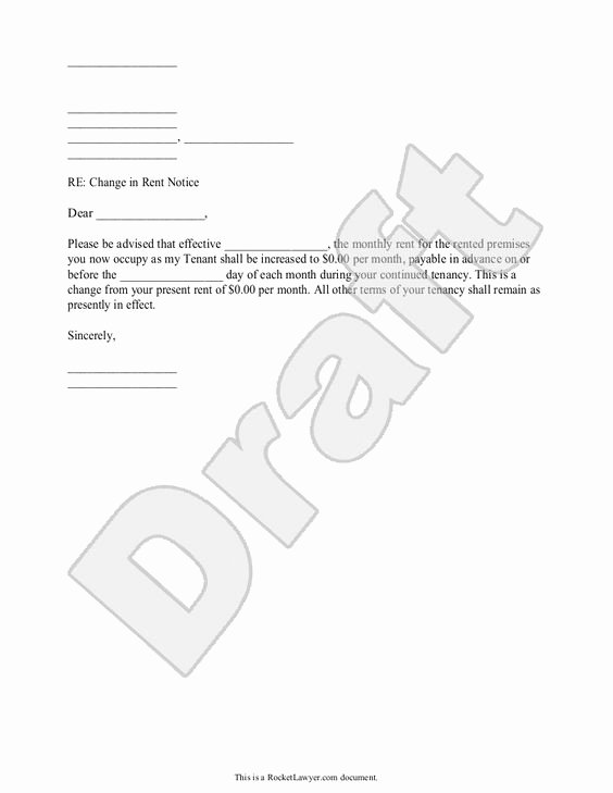 Rent Free Letter Template Beautiful Rent Increase Letter with Sample Notice Of Rent Increase