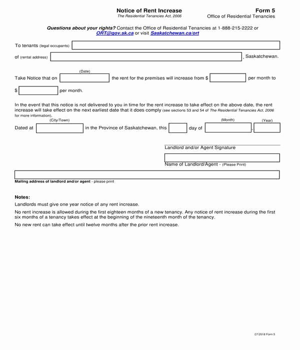 Rent Increase form Beautiful 8 Notice Of Rent Increase forms Pdf Doc