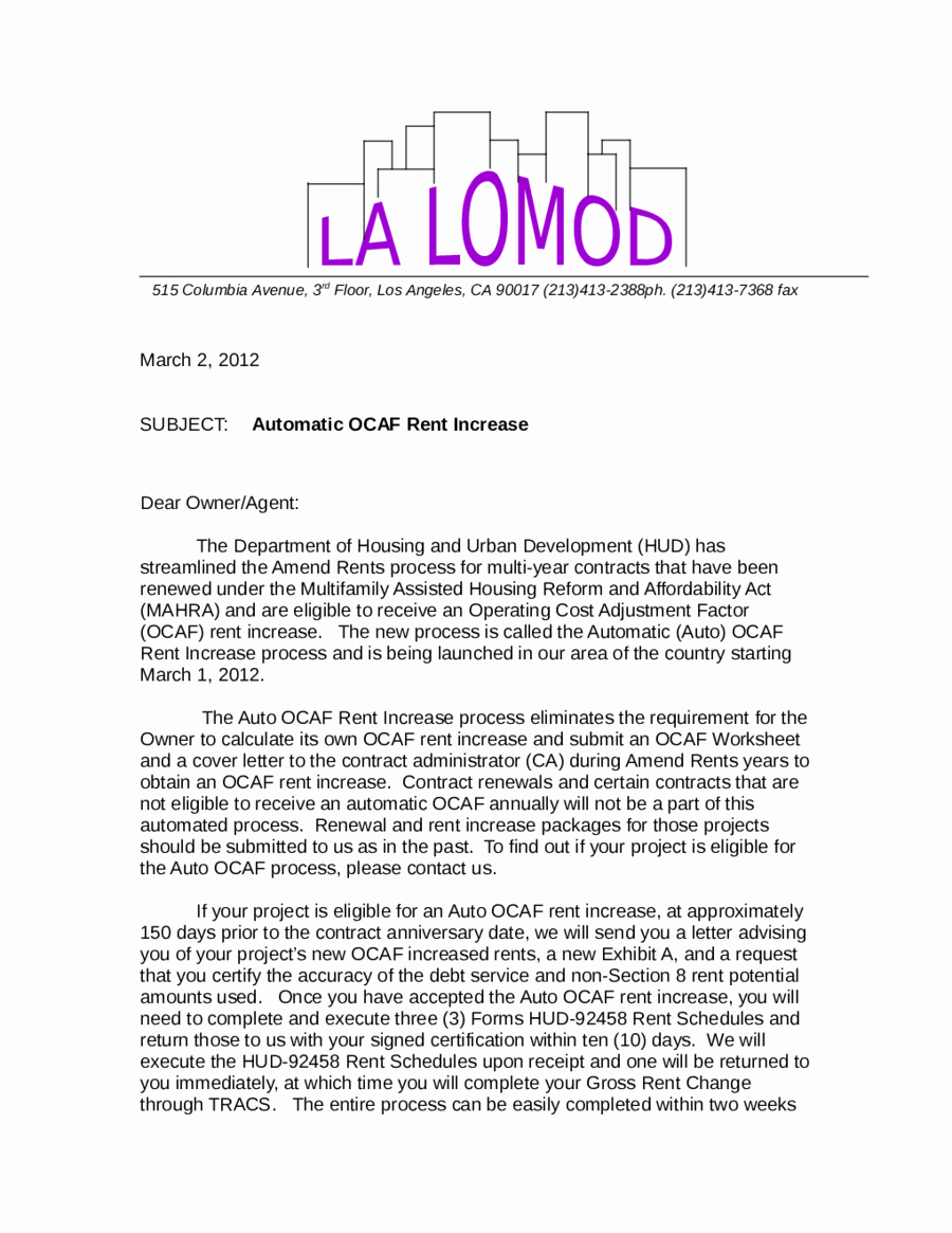 Rent Increase Letter Sample Luxury 2019 Rent Increase Letter Fillable Printable Pdf