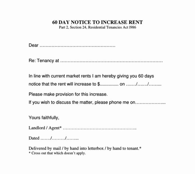 Rent Increase Notice Inspirational Rent Increase Letter 7 Samples In Word Pdf format