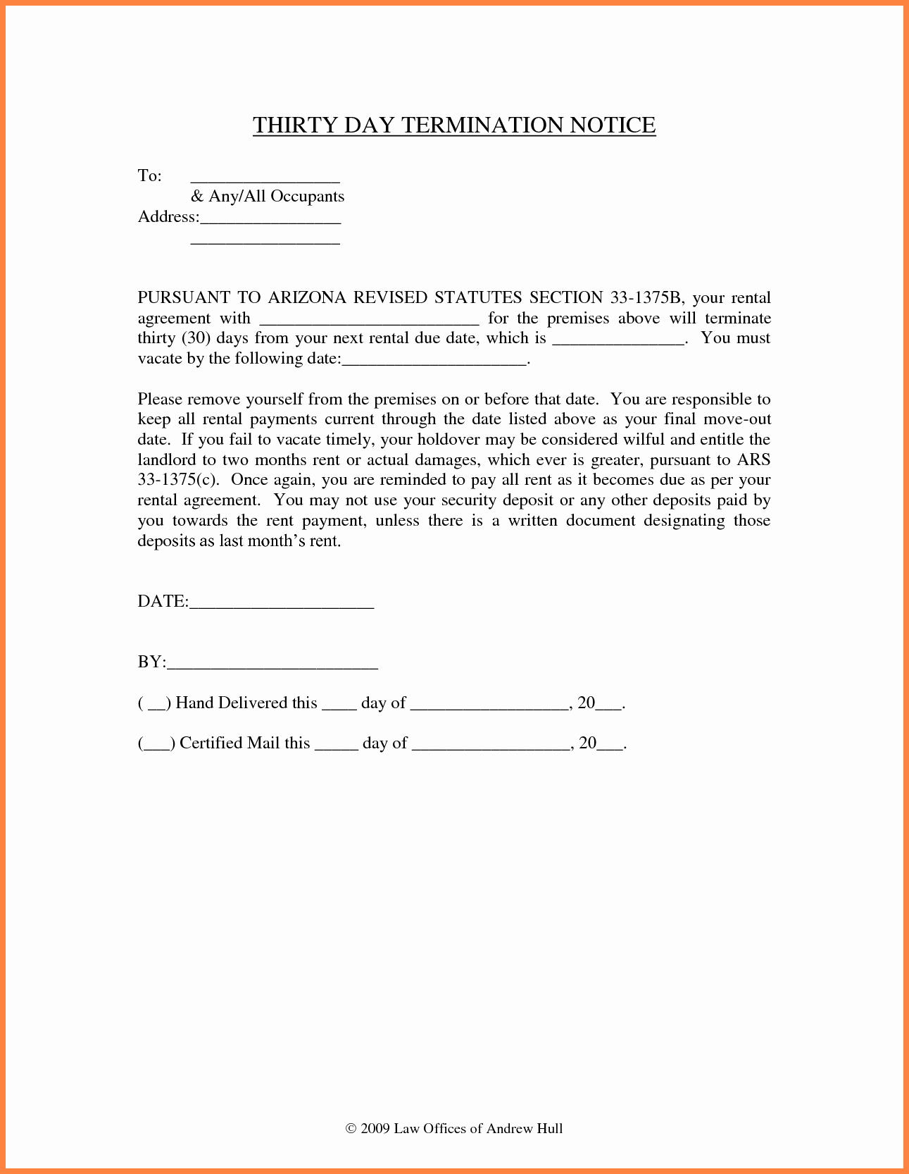 Rental 30 Day Notice Template Unique 6 Tenant 30 Day Notice to Vacate Sample Letter