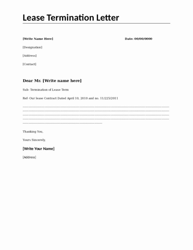 Rental Agreement Termination Letter Best Of Month to Month Lease Termination Letter Template