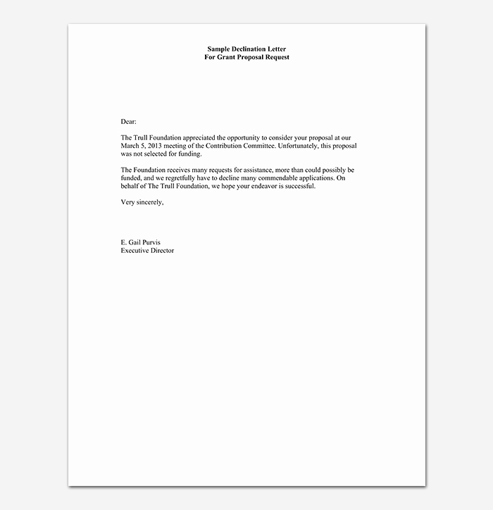 Request for Proposal Rejection Letter Beautiful Grant Rejection Letter Free Samples &amp; Examples Dotxes
