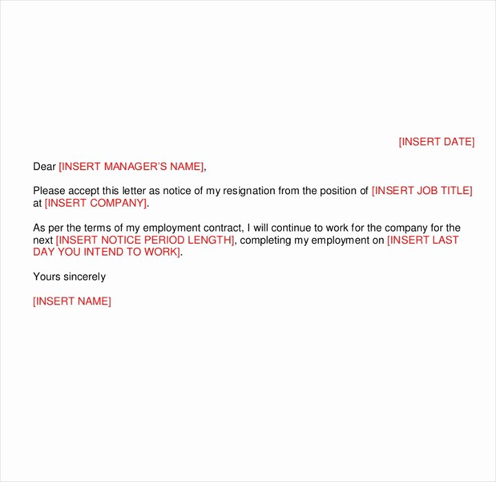 Resign Letter Short Notice Beautiful 9 Short Notice Resignation Letters Free Pdf Doc format