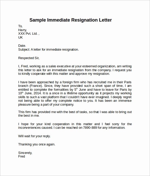 Resign Letter Short Notice Luxury Sample Resignation Letter Short Notice 6 Free Documents