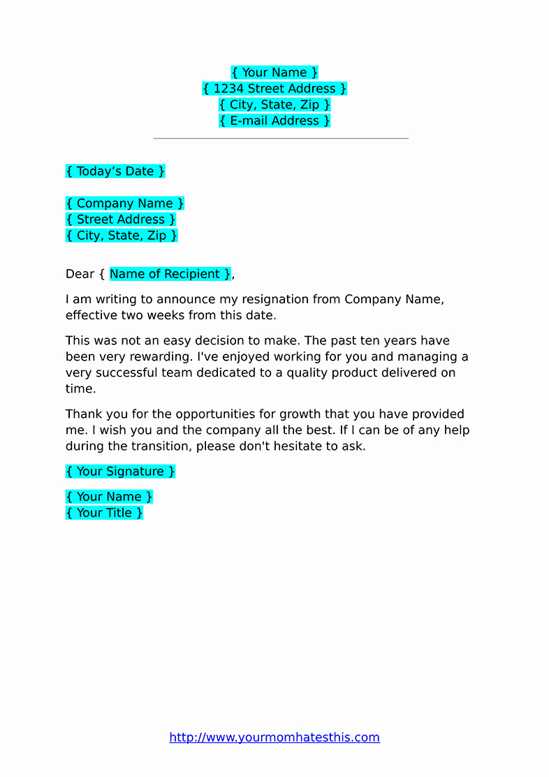 Resignation 2 Weeks Notice Awesome Two Weeks Notice Letters – Download Pdf Doc format