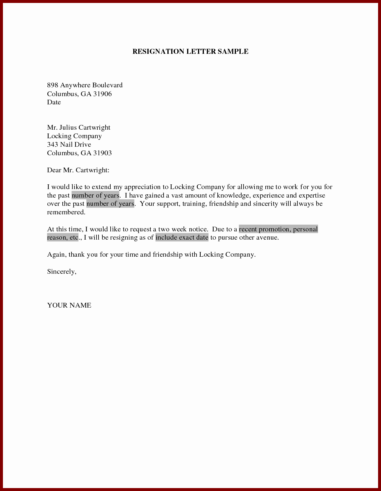 Resignation Letter for Family Reason Luxury Resignation Letter Sample Home Decor