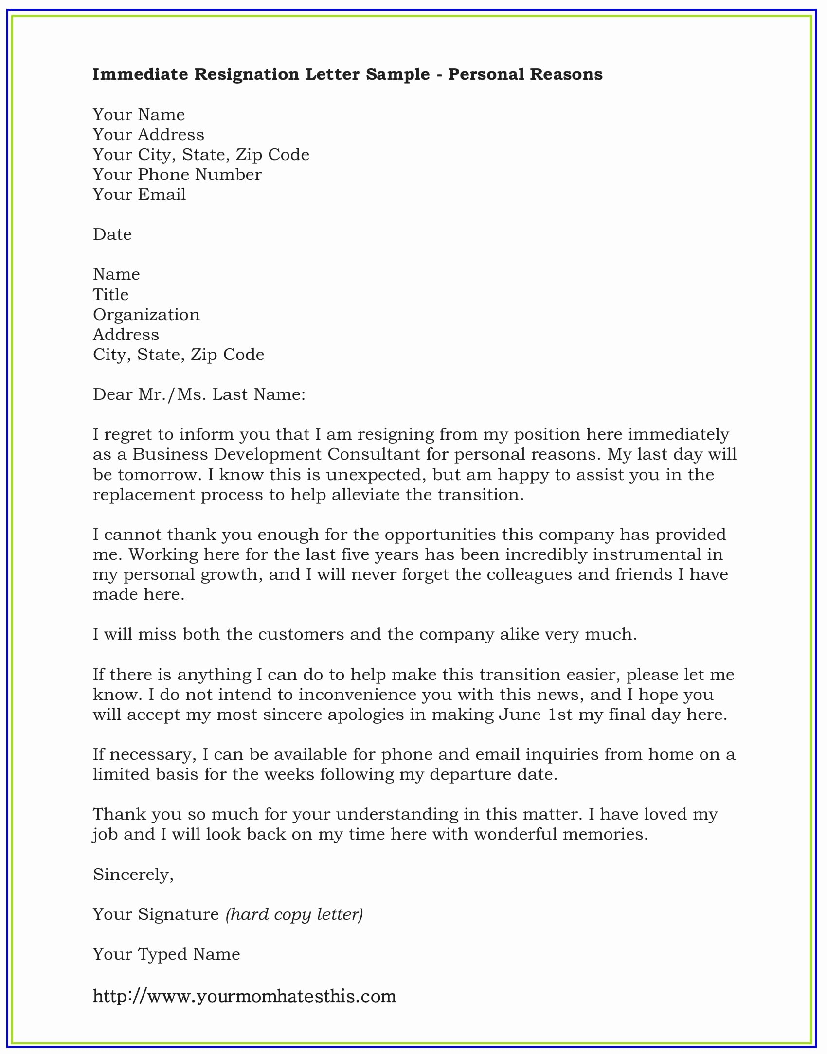 Resignation Letter for Personal Reasons Fresh Dos and Don’ts for A Resignation Letter