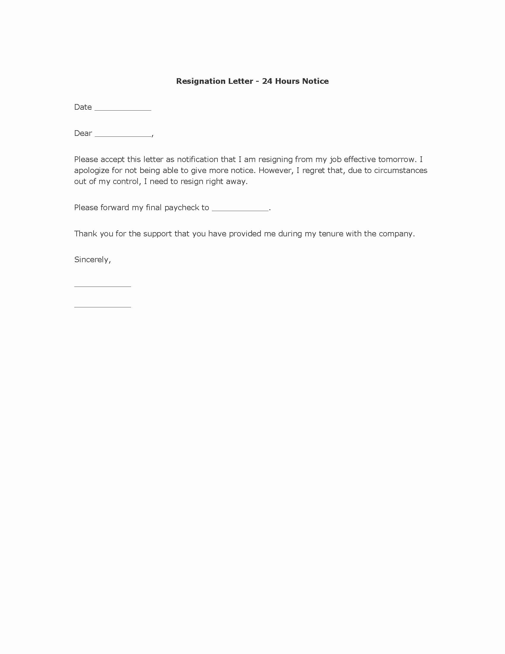 Resignation Letter for Work Elegant Polite Resignation Letter format