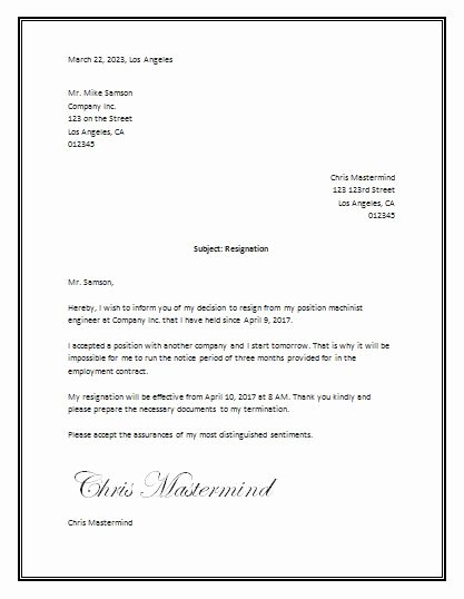 Resignation Letter format In Word Luxury Sample Resignation Letter Template Word