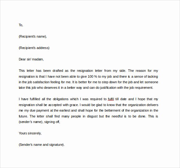 Resignation Letter In Word Beautiful Free 40 formal Resignation Letters Templates In Pdf