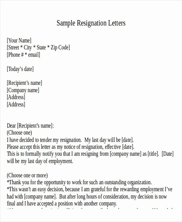 Resignation Letter In Word Lovely 30 Resignation Letter formats &amp; Templates Pdf Doc