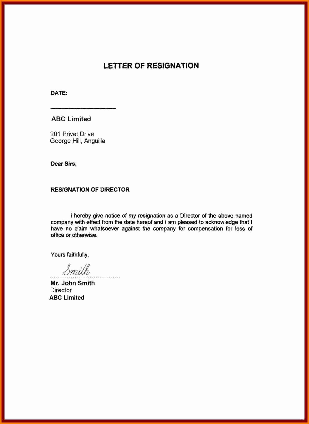 Resignation Letter Personal Reasons Lovely 9 Due to Personal Reasons Resignation Letter